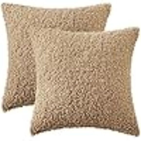 Throw Billow Covers Tan 18x18 Set - Picture 1 of 3